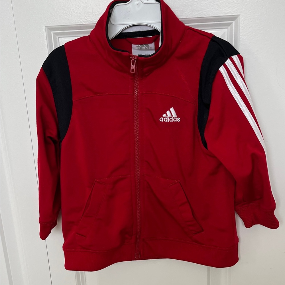 Adidas Kids Red and Black Track Jacket